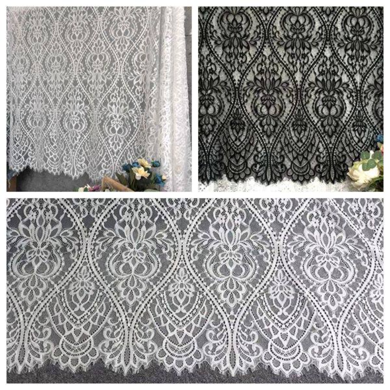 Home Textiles Importers In Usa - ผ้าลูกไม้ลายขนตาสไตล์ยุโรปหนา 3 เมตร สำหรับงาน DIY ชุดแต่งงาน