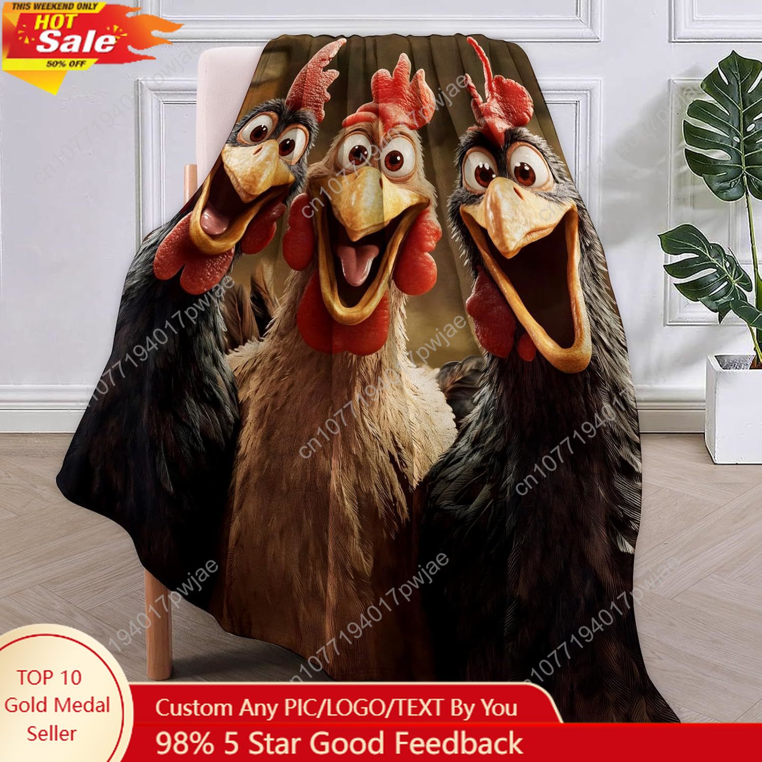 ของขวัญผ้าห่มไก่สำหรับผู้หญิง  - Home Textiles & Decorations บทวิจารณ์และราคา