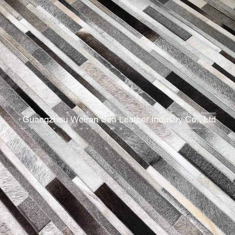 พรมสีเทาแบบปะติดปะต่อจากหนังวั - Home Textiles Importers In Usa บทวิจารณ์และราคา