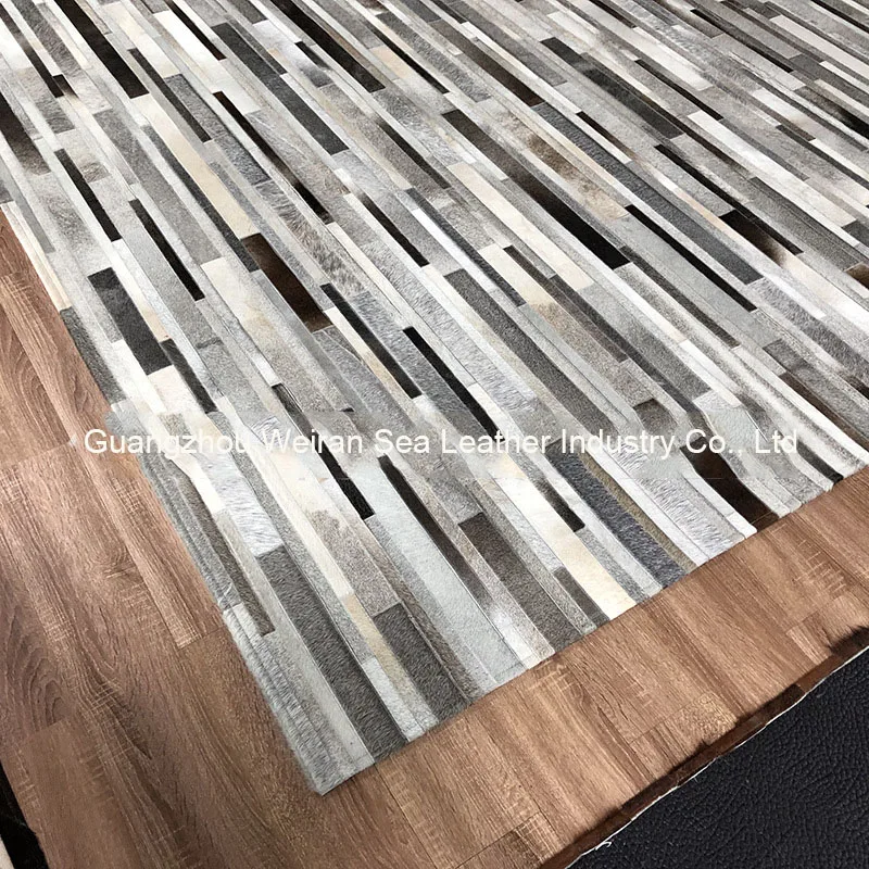 พรมสีเทาแบบปะติดปะต่อจากหนังวั - Home Textiles Importers In Usa บทวิจารณ์และราคา