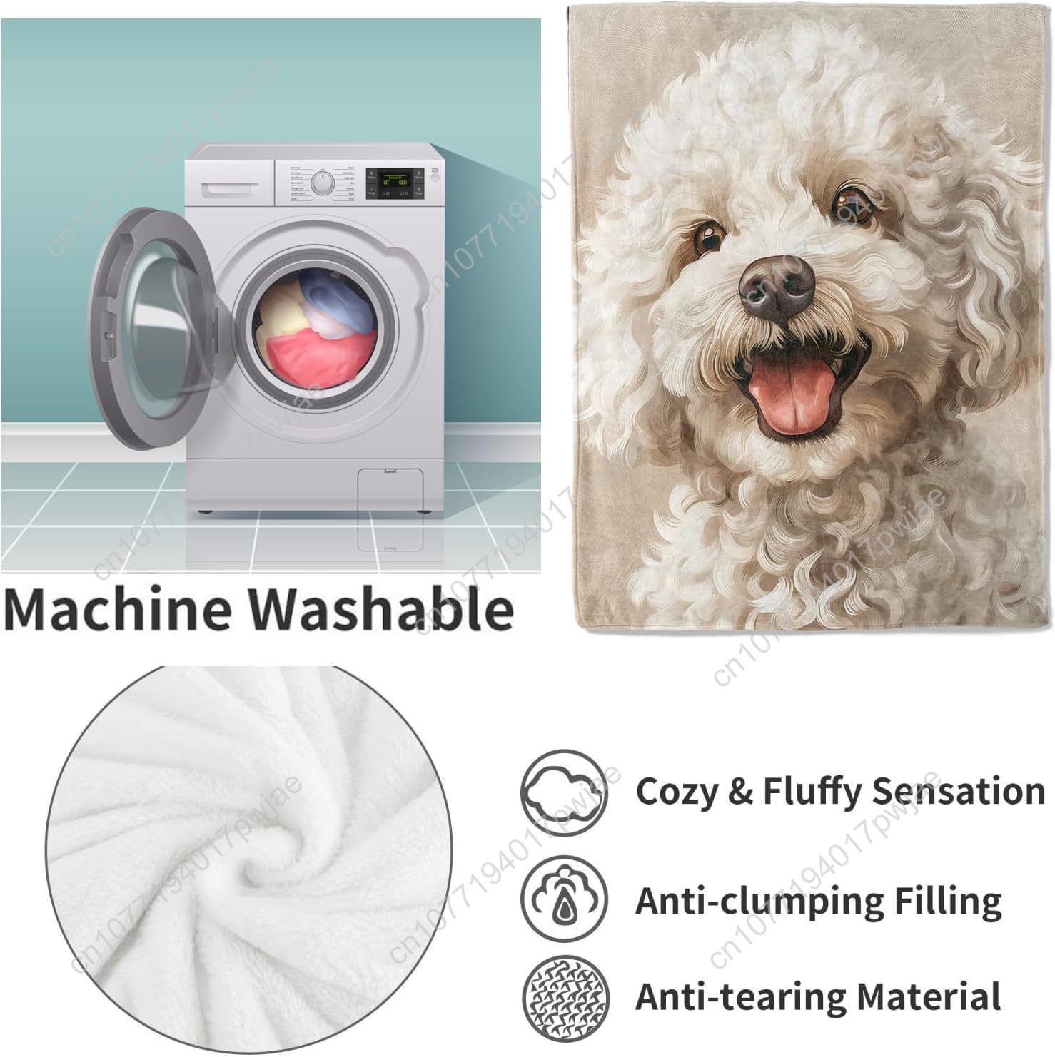 ผ้าห่มลายภาพสุนัขพุดเดิ้ลแสนสุ - Home Textiles & Decorations บทวิจารณ์และราคา